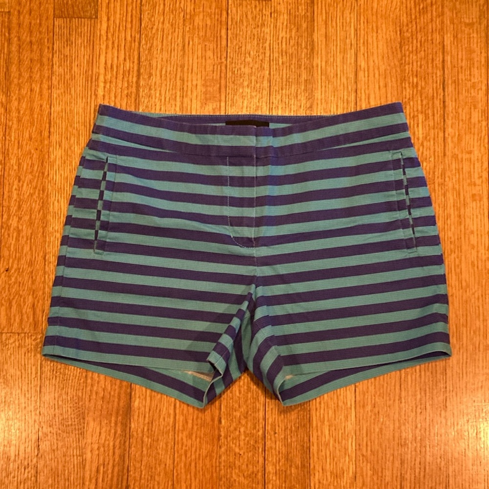 J. Crew Striped Blue and Green Shorts Size 6